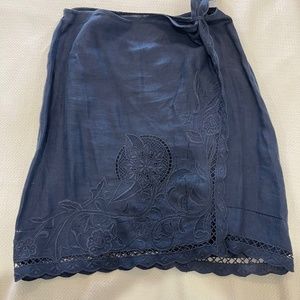 Navy linen  wrap skirt
